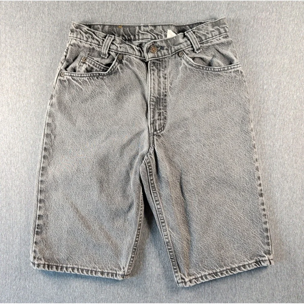VTG 90s Levis 550 Black Denim Orange Tab Shorts Men 26W Grunge 1993 USA Student